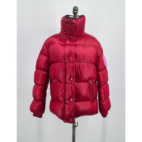 Moncler Womens Dervaux Giubbotto Red Dist Goose Jacket - Picture 1 of 14